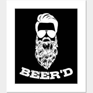 Mens Beerd Hop Beard Bearded Beer Drinkers Posters and Art